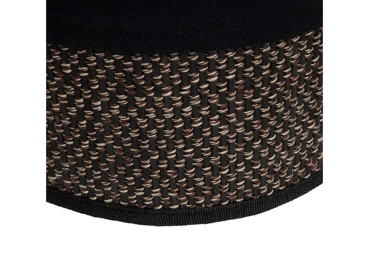 Lot de 4 Paniers de Rangement Ronds en Bambou Tressé et Tissu Noir,Corbeilles Multi-Usages Décoratives