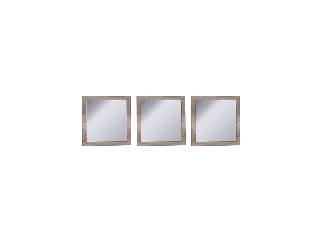 Salle à manger complète ROMI chêne Dab Canyon – Table, buffet, vitrine et 3 miroirs