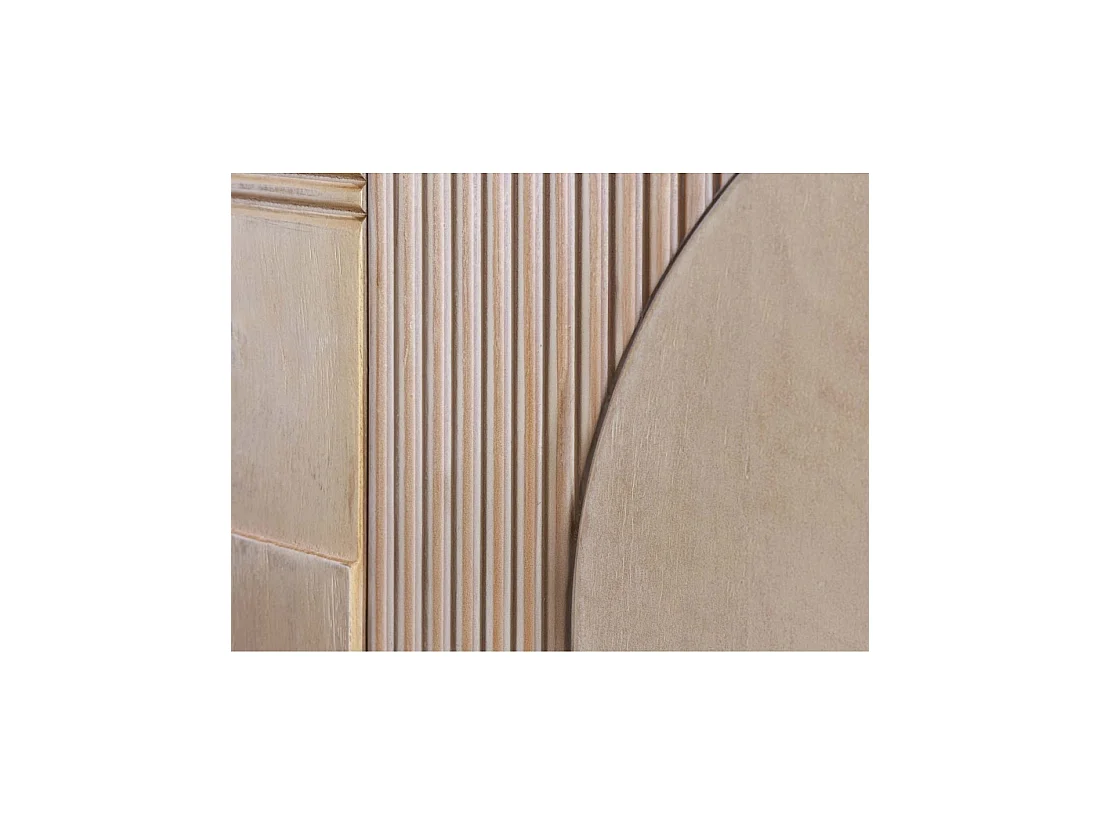 Buffet ORINO 170 cm en bois de manguier marron clair – 4 portes aux façades sculptées