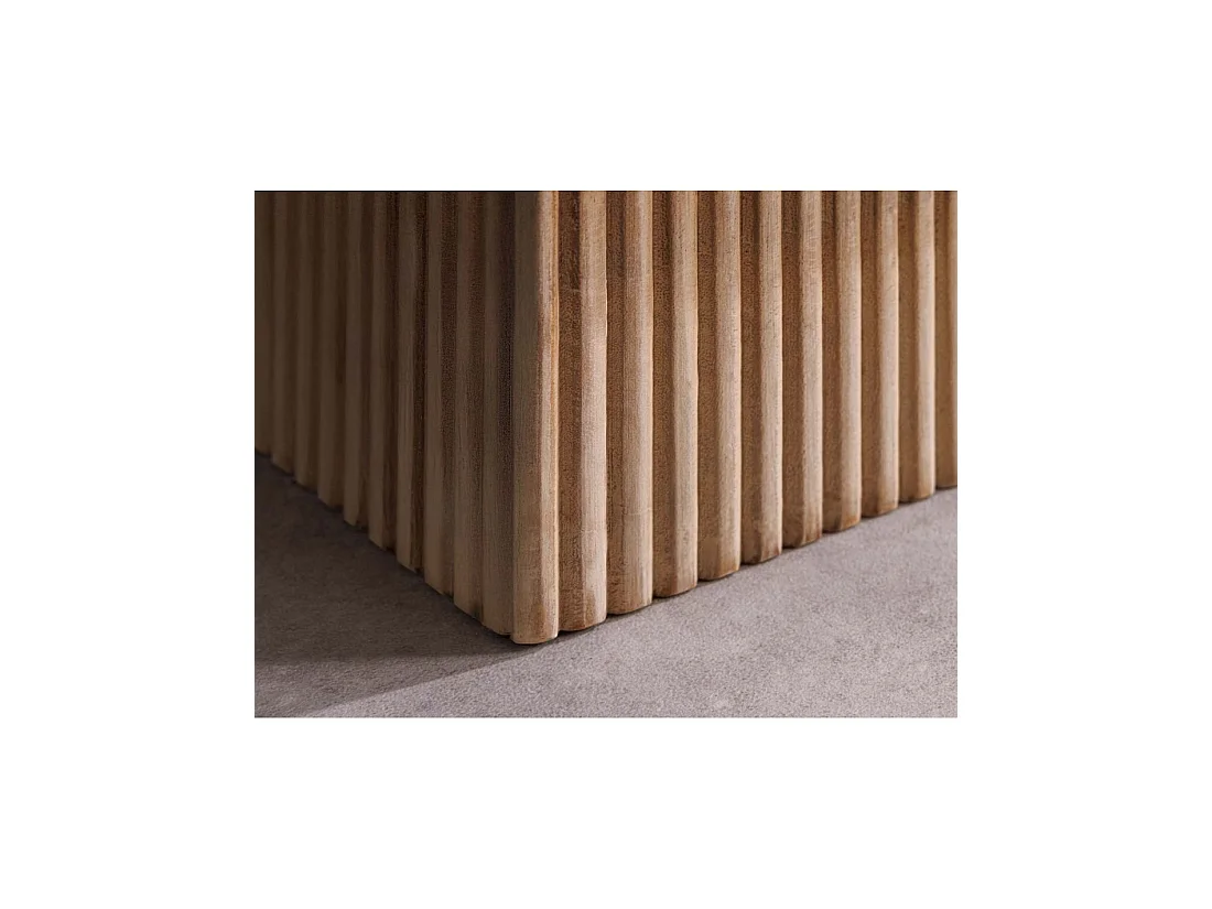Buffet ORINO 170 cm en bois de manguier marron clair – 4 portes aux façades sculptées