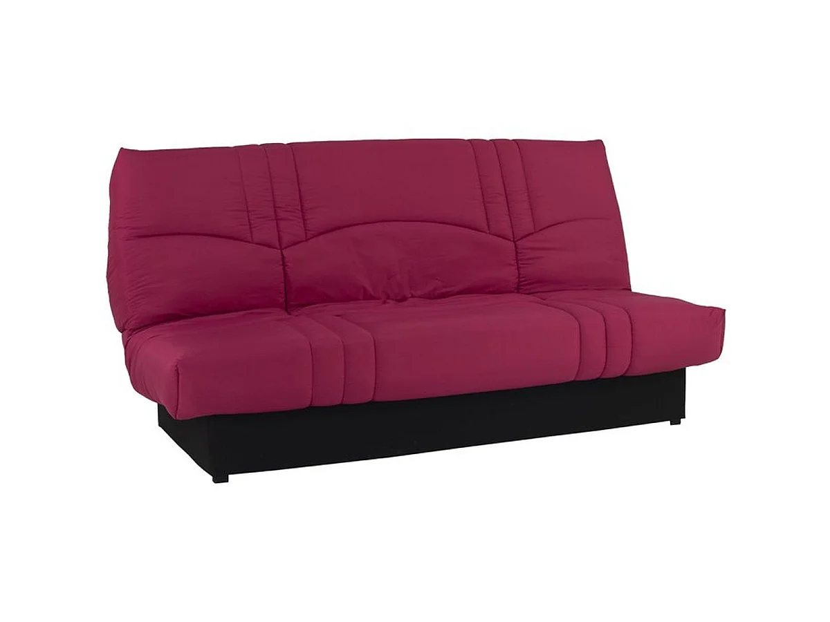Canapé convertible clic-clac 3 places CONFORTEAM PIXIE en polyester bordeaux - 190x90x92 cm