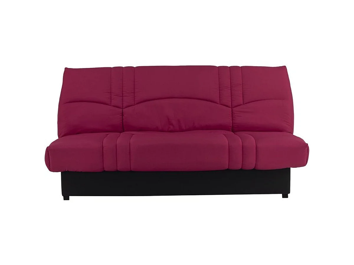 Canapé convertible clic-clac 3 places CONFORTEAM PIXIE en polyester bordeaux - 190x90x92 cm