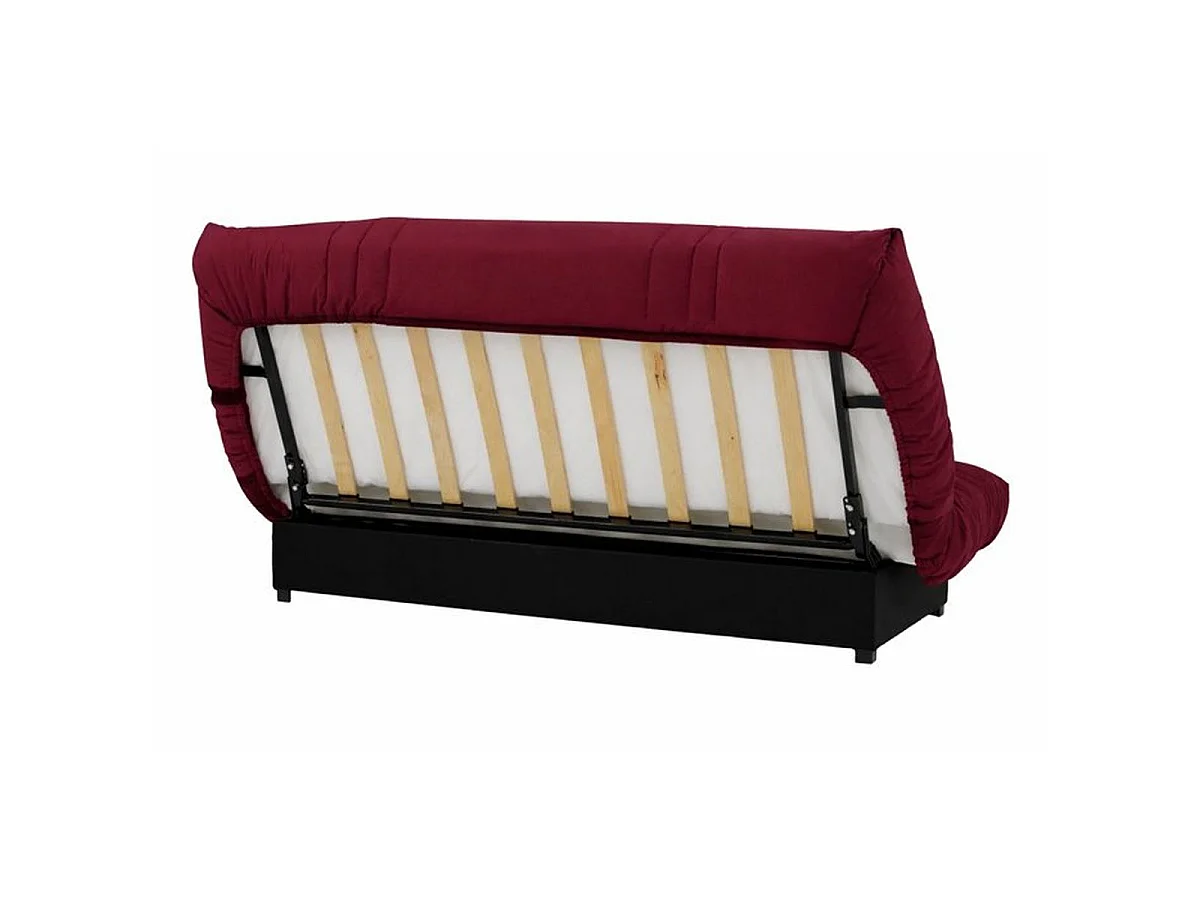 Canapé convertible clic-clac 3 places CONFORTEAM PIXIE en polyester bordeaux - 190x90x92 cm