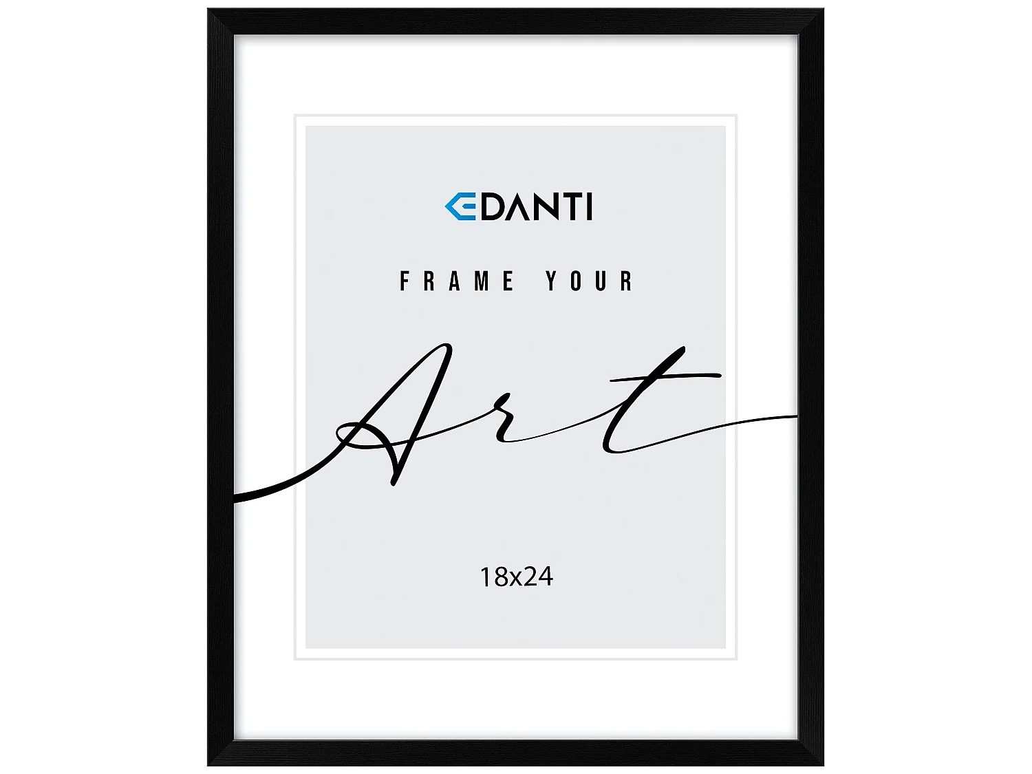Cadre photo sur pied élégant en polystyrène écologique et plexi noir 18x24 cm