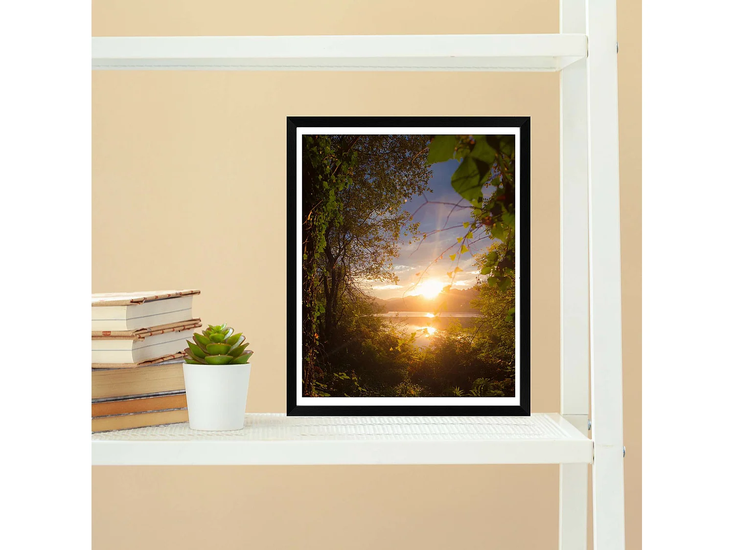 Cadre photo sur pied élégant en polystyrène écologique et plexi noir 18x24 cm