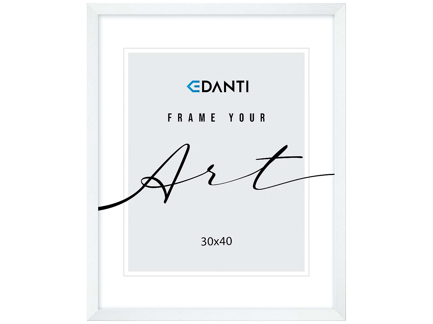 Cadre photo suspendu en polystyrène écologique blanc 30x40 cm