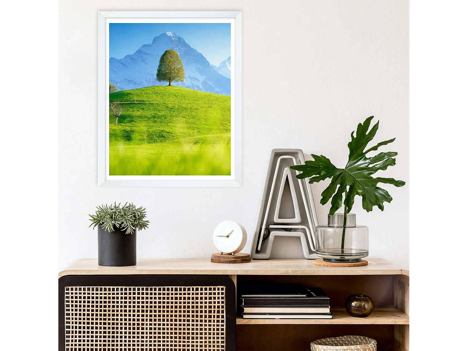 Cadre photo suspendu en polystyrène écologique blanc 30x40 cm