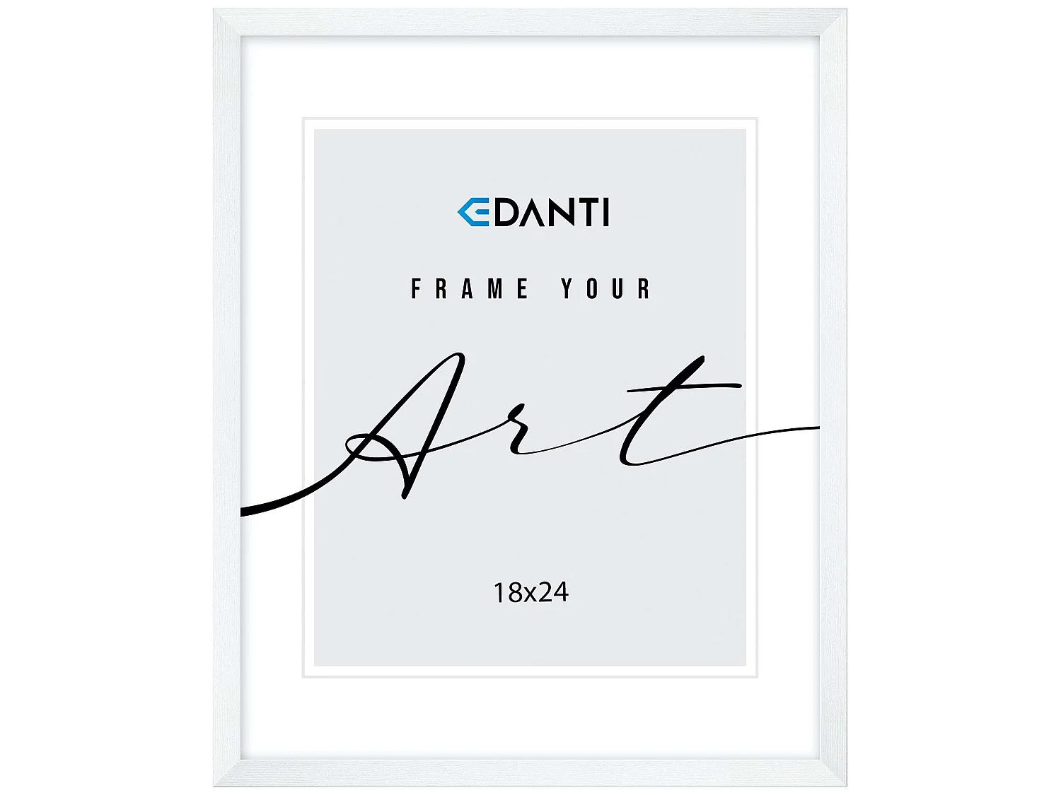 Cadre photo sur pied élégant polystyrène écologique plexi blanc 18x24 cm