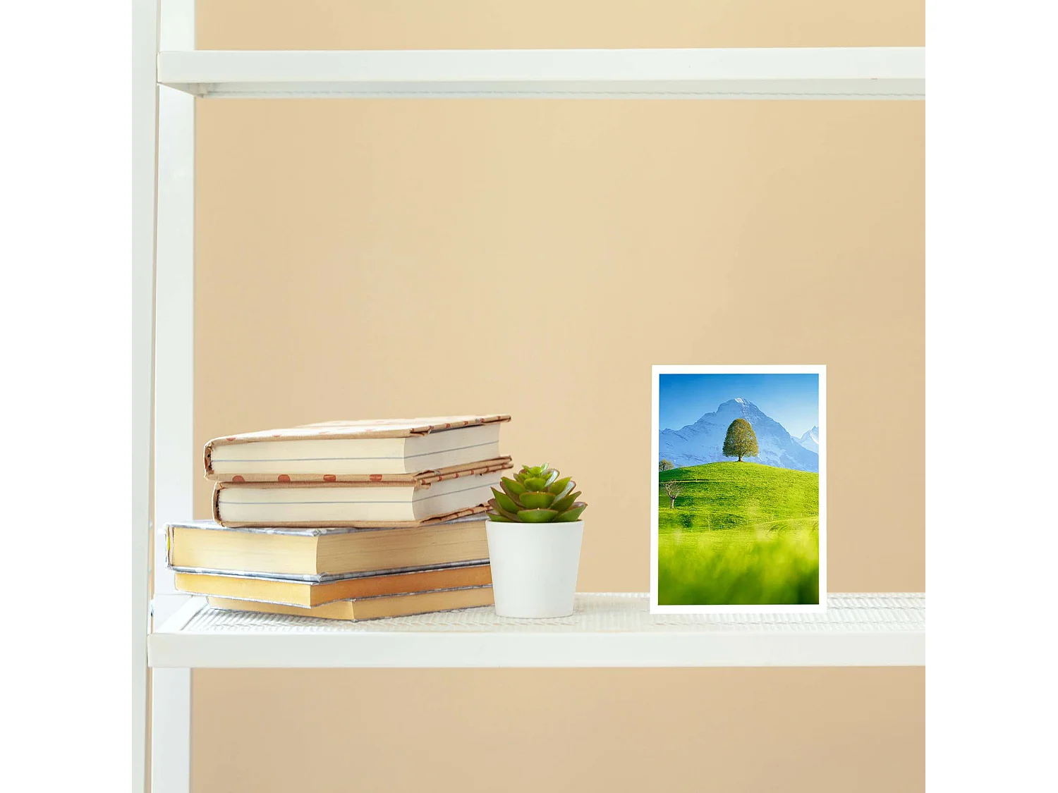 Cadre photo sur pied élégant polystyrène écologique plexi blanc 18x24 cm