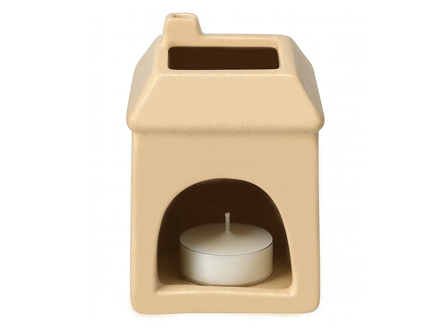 Brûleur à parfum maison décoratif en dolomite blanc 6,5x6,5x9,7 cm