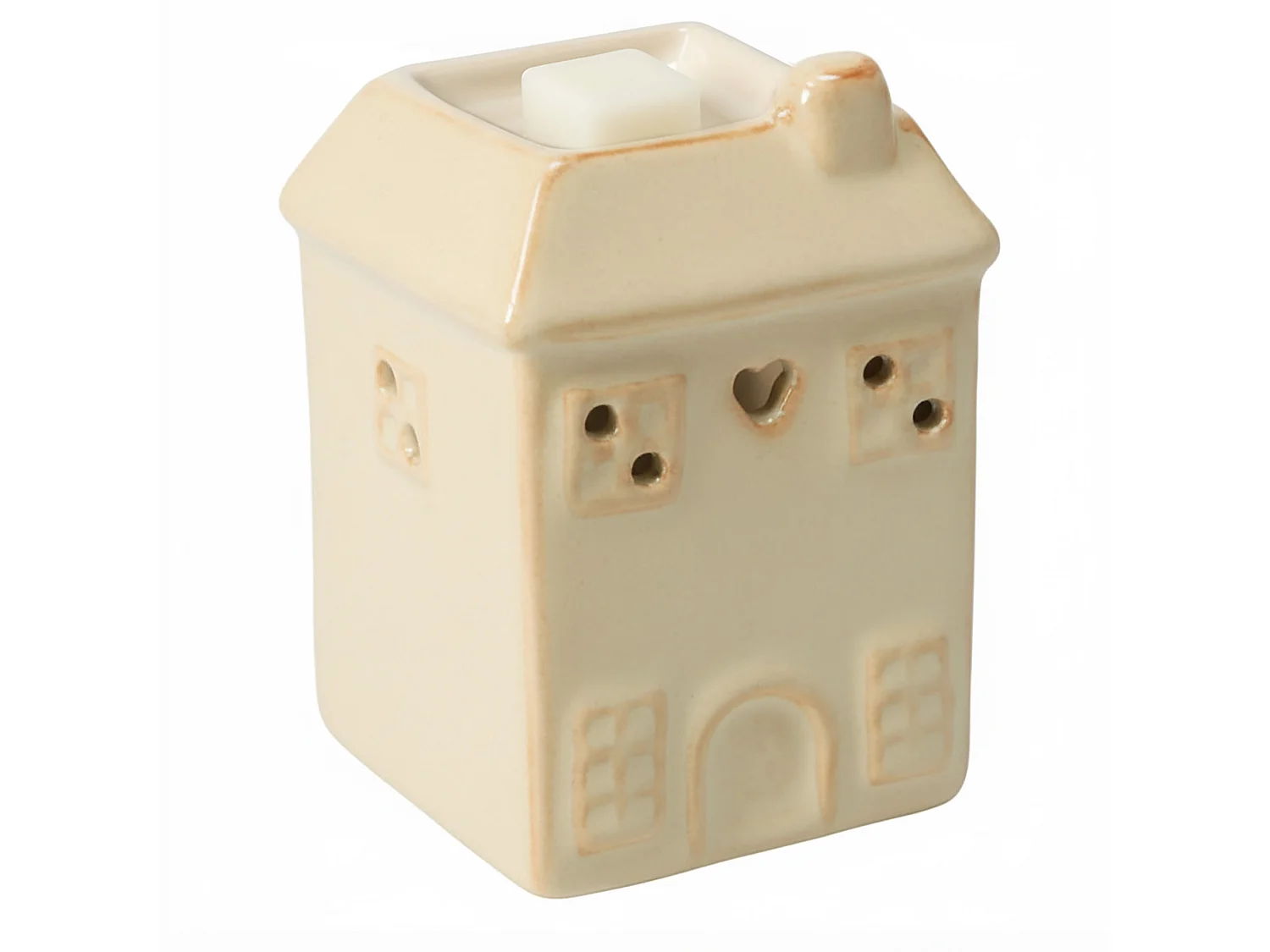 Brûleur à parfum maison décoratif en dolomite blanc 6,5x6,5x9,7 cm