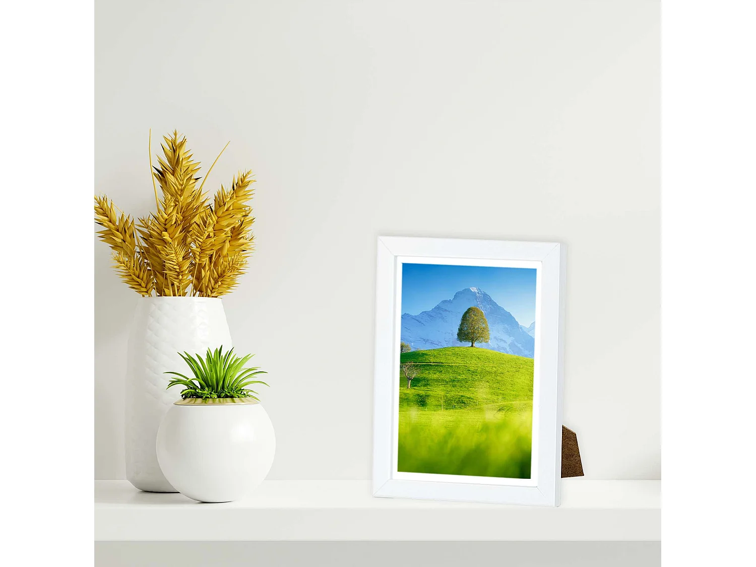Cadre photo sur pied élégant polystyrène blanc 13x18 cm