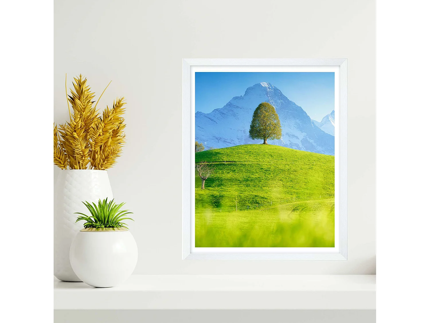 Cadre photo A4 suspendu en polystyrène écologique blanc 21x29,7 cm