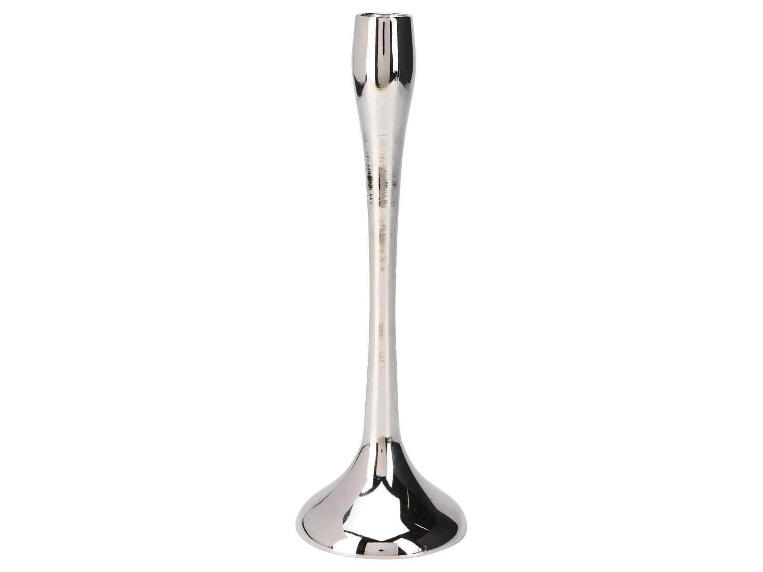 Bougeoir en aluminium pour bougie, design moderne, argenté, 8,5x8,5x25,5 cm