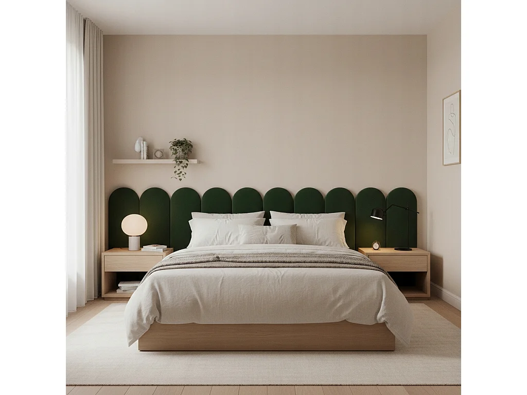 Panneau capitonné clôture mural en velours Smart Velvet vert 110x15 cm