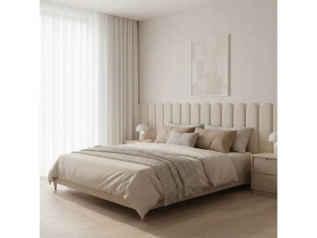 Panneau capitonné clôture mural en velours Smart Velvet blanc 80x20 cm