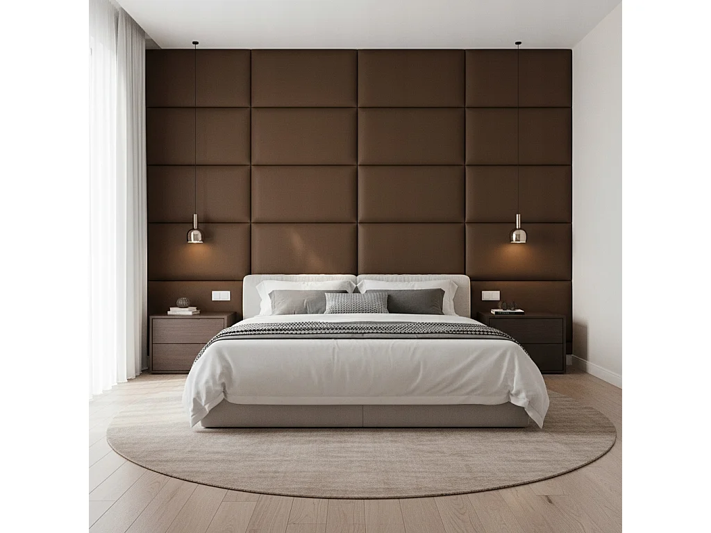 Panneau capitonné rectangulaire doux velours Smart Velvet marron 50x40 cm