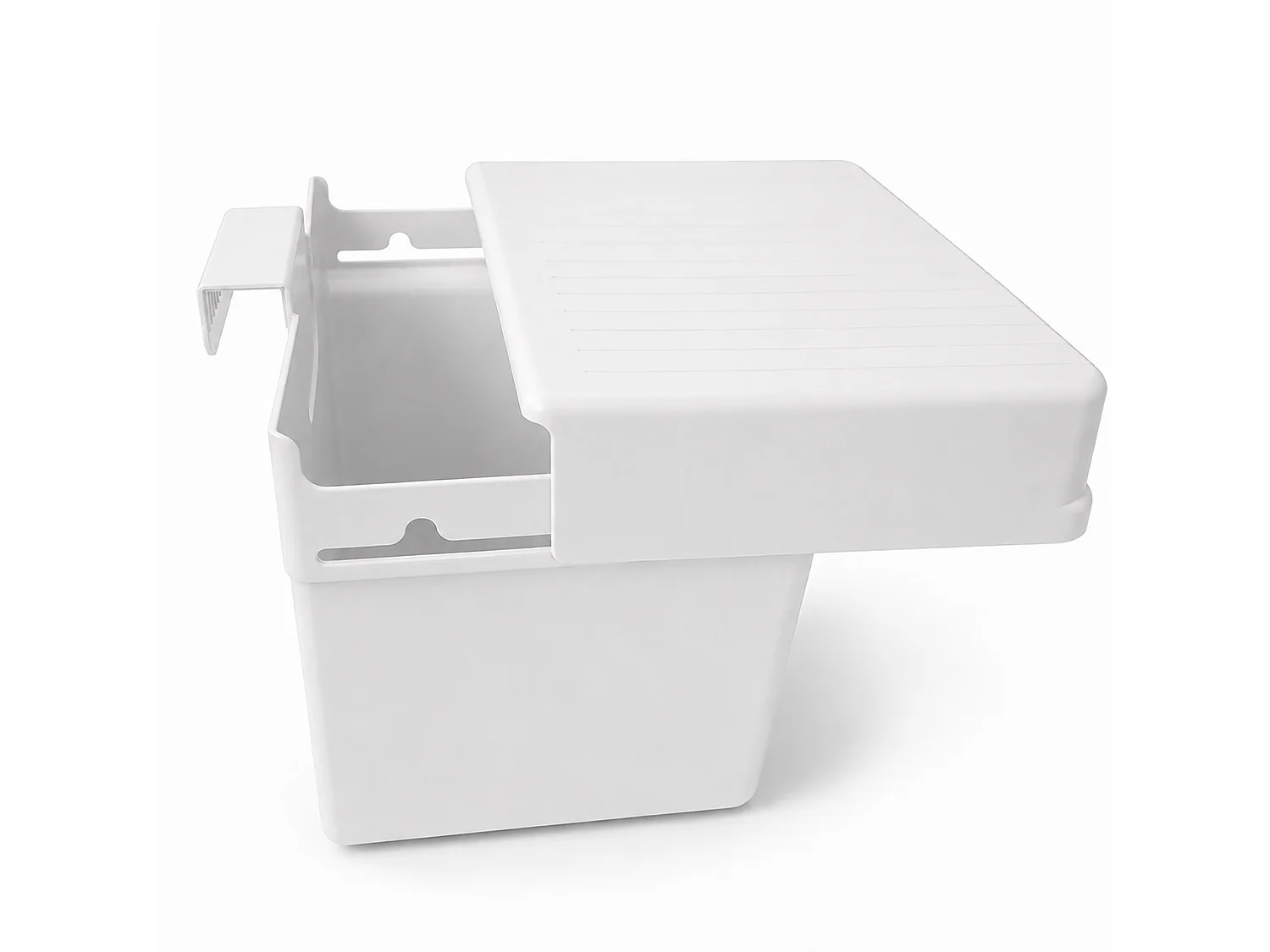 Poubelle de cuisine suspendue en plastique gris clair 21x17x14,5 cm