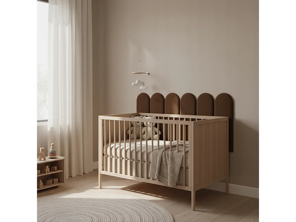 Gestoffeerd wandpaneel hekwerk Smart Velvet bruin 110x20 cm