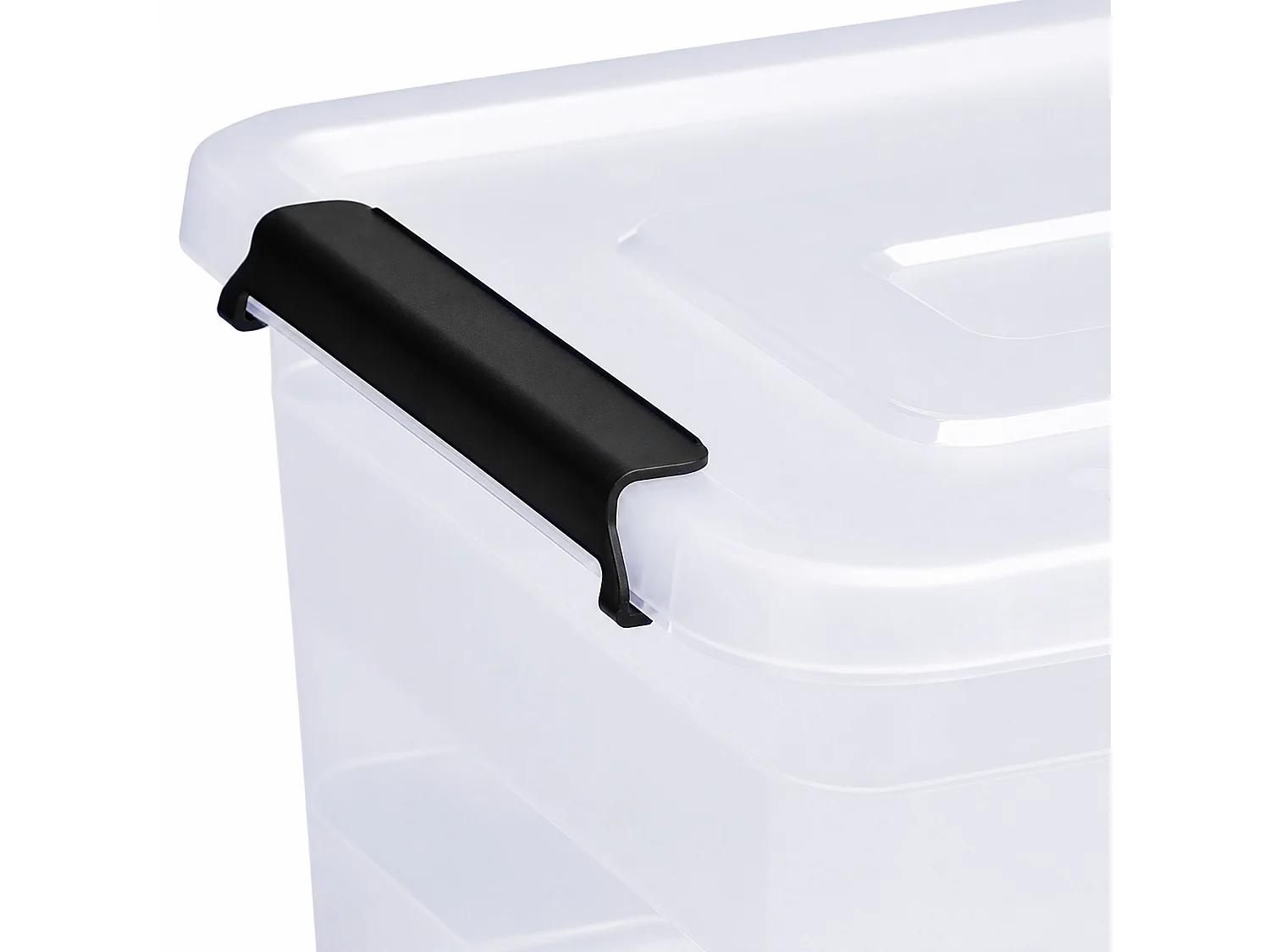 Boîte de rangement en plastique transparente 15 L avec couvercle 39x29x19,5 cm