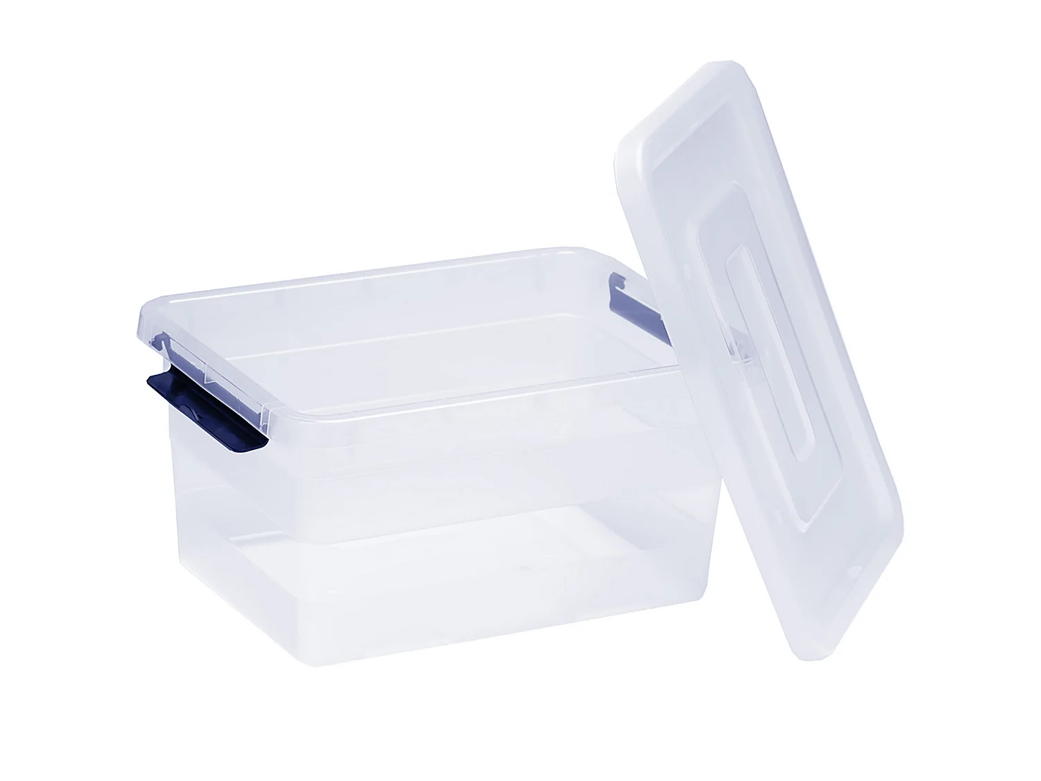 Boîte de rangement en plastique transparente 15 L avec couvercle 39x29x19,5 cm