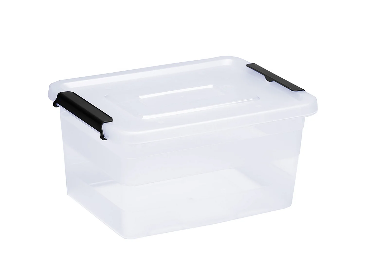 Boîte de rangement en plastique transparente 15 L avec couvercle 39x29x19,5 cm