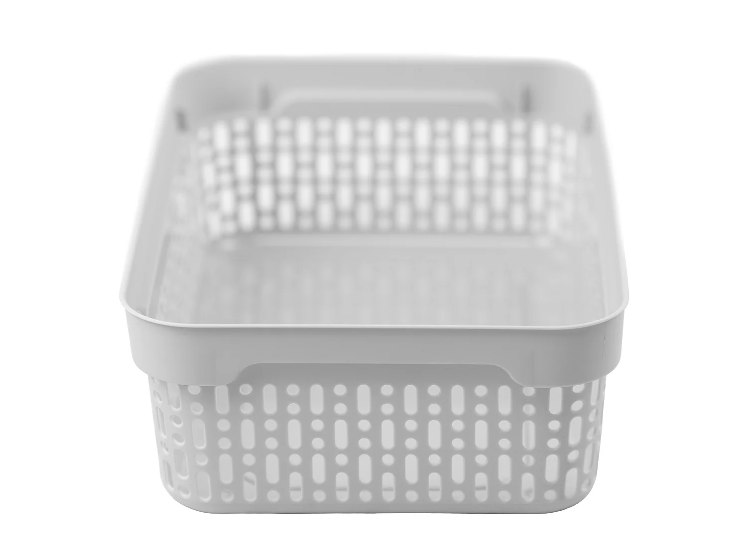 Panier ajouré en plastique pour cosmétiques gris clair 22x14x6 cm