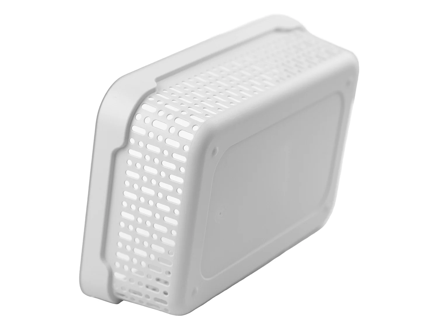 Panier ajouré en plastique pour cosmétiques gris clair 22x14x6 cm