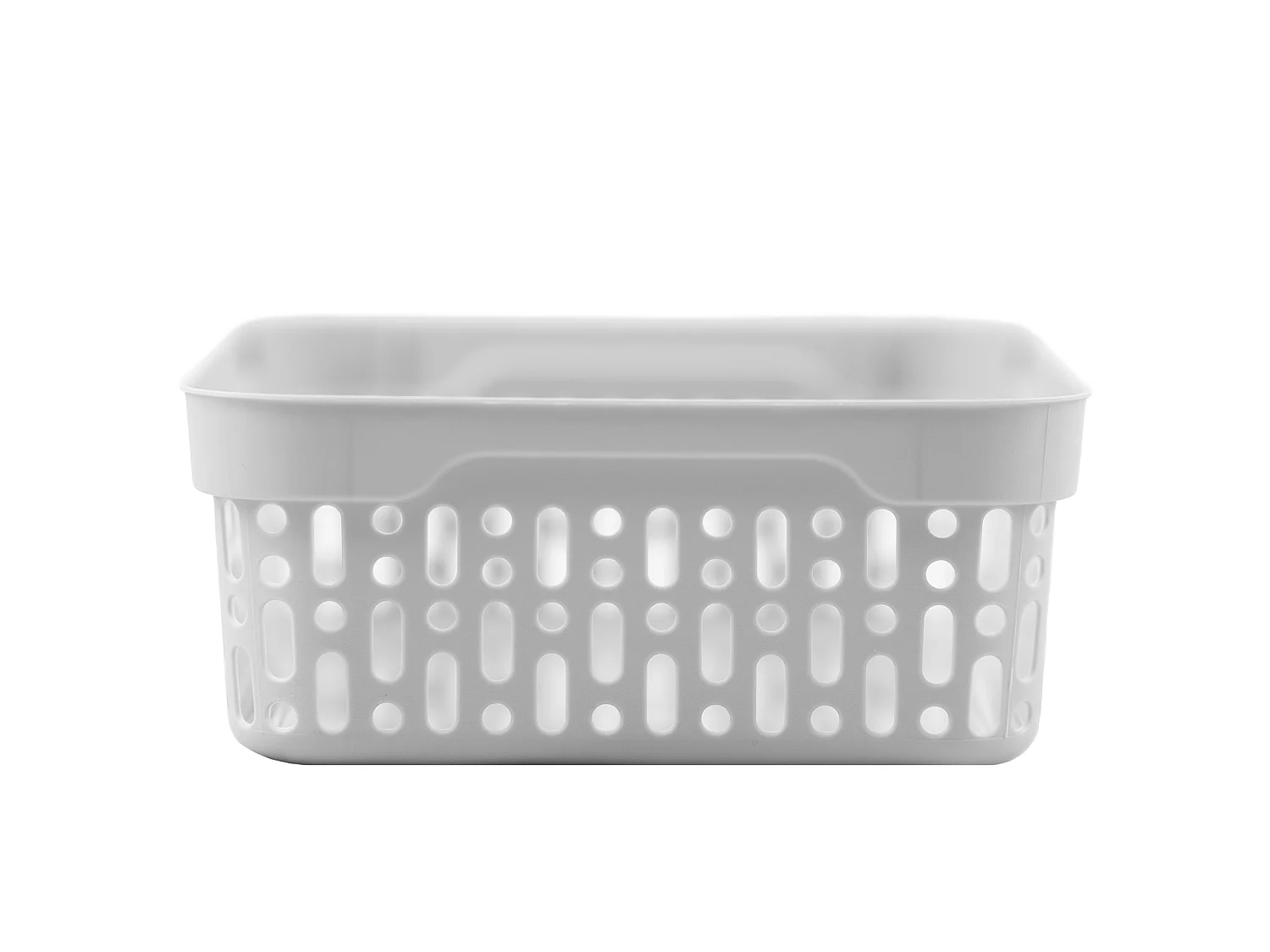 Panier ajouré en plastique pour cosmétiques gris clair 22x14x6 cm