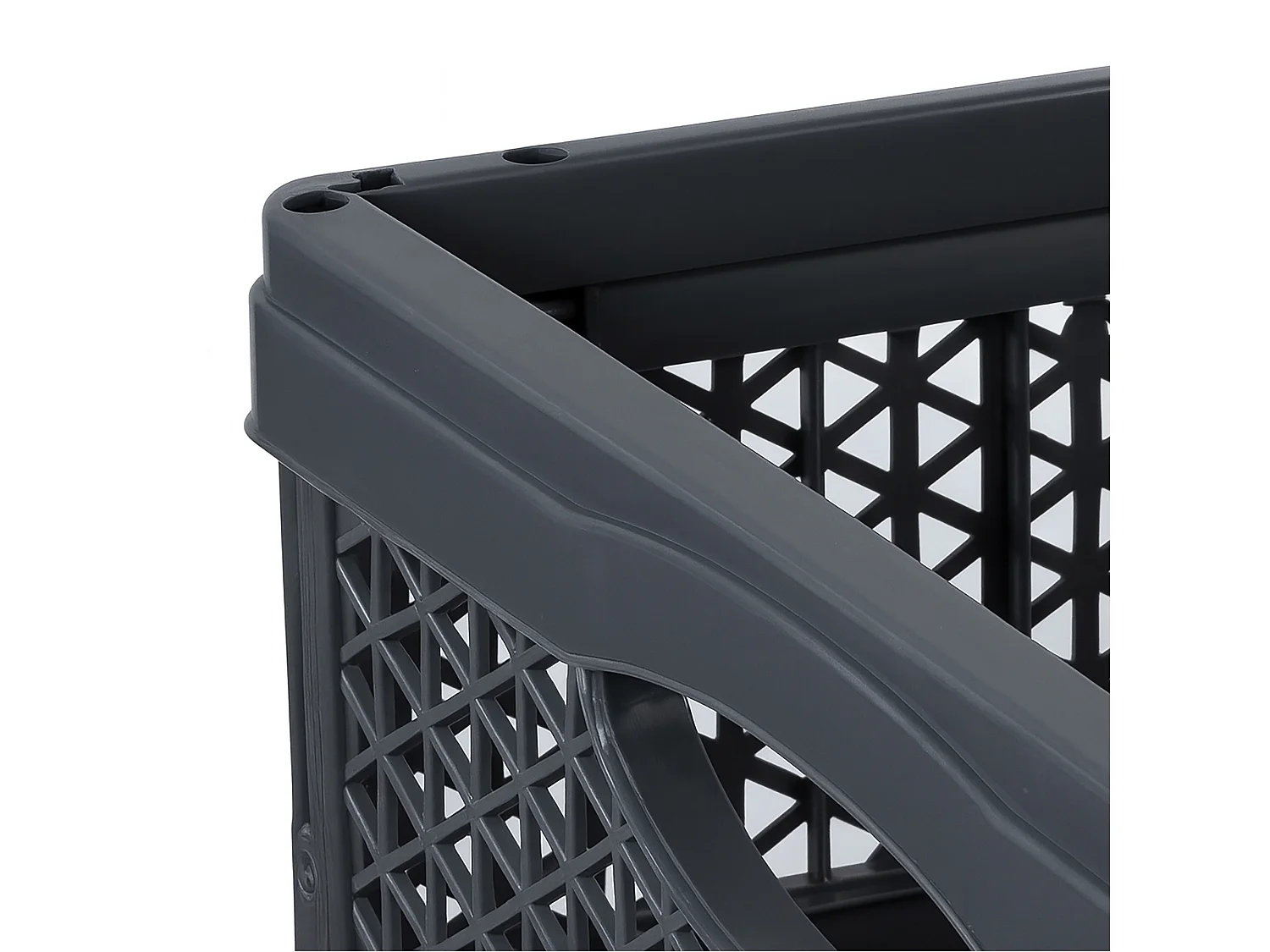 Panier pliable en plastique pour courses, noir, 46,4x34x22 cm