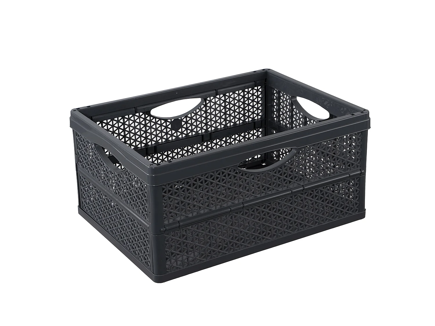 Panier pliable en plastique pour courses, noir, 46,4x34x22 cm