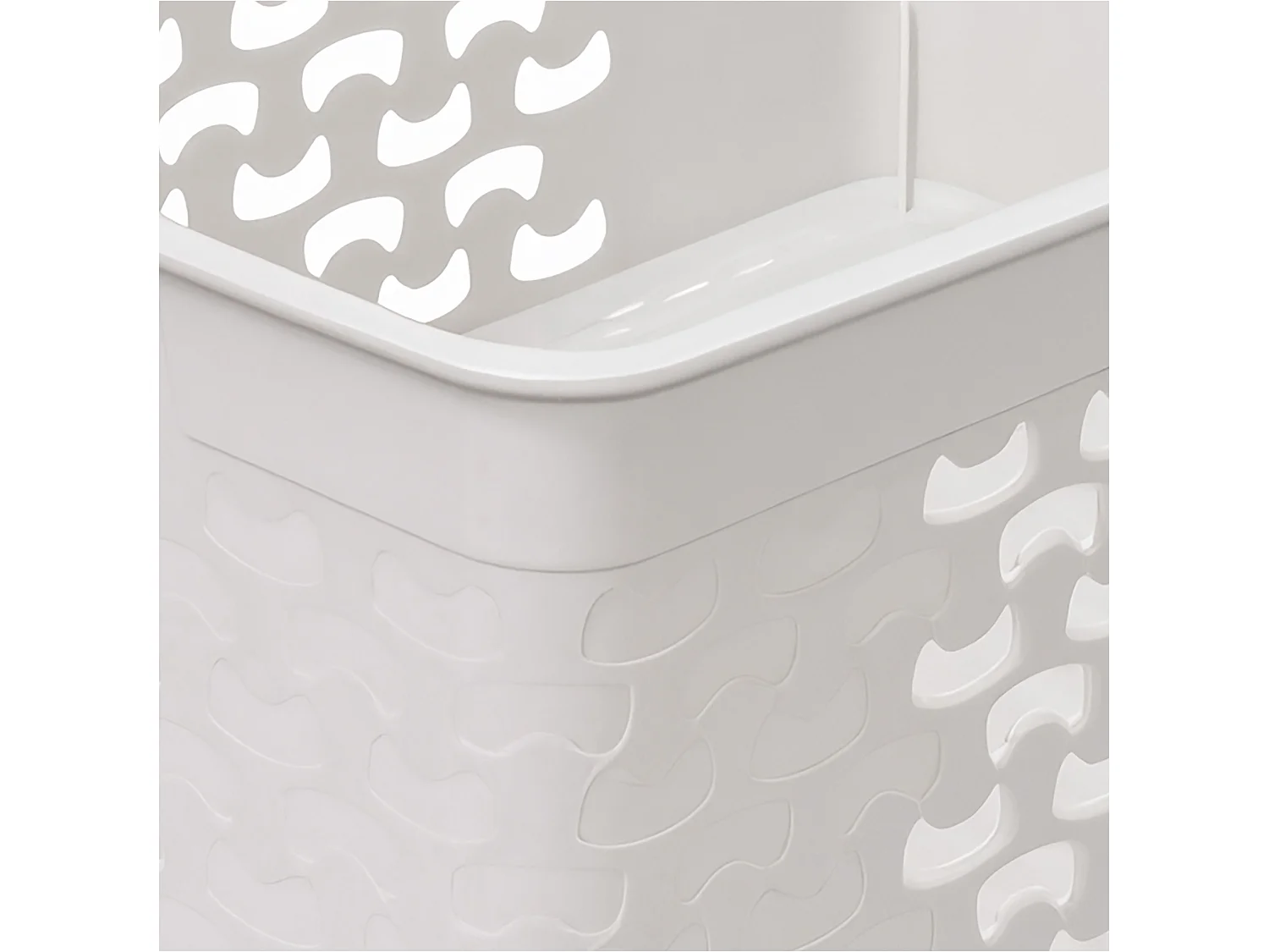 Panier de rangement ajouré en plastique blanc 33x25,2x14,9 cm