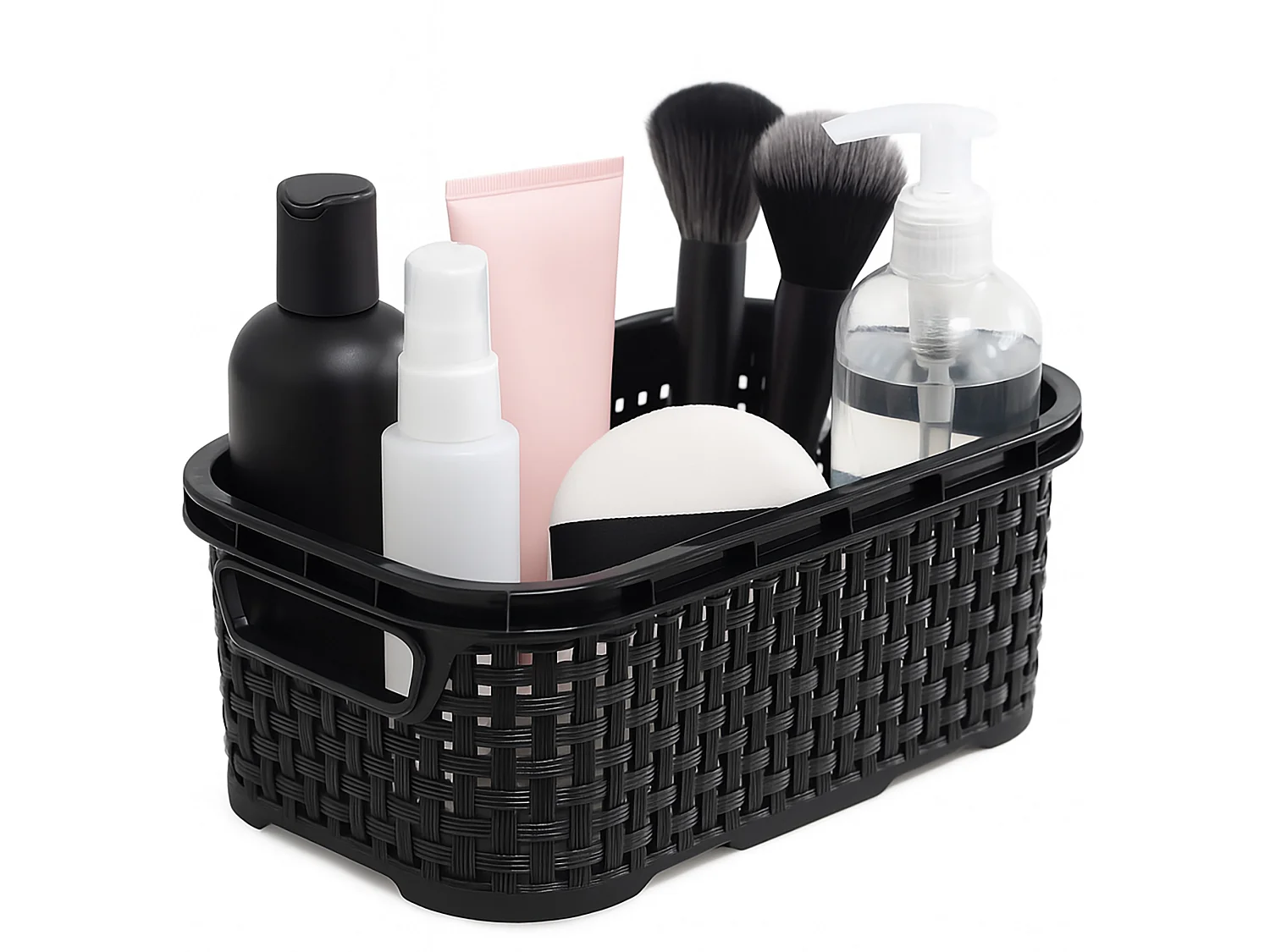 Panier de rangement effet rotin plastique anthracite 1 L 19x11x7,5 cm