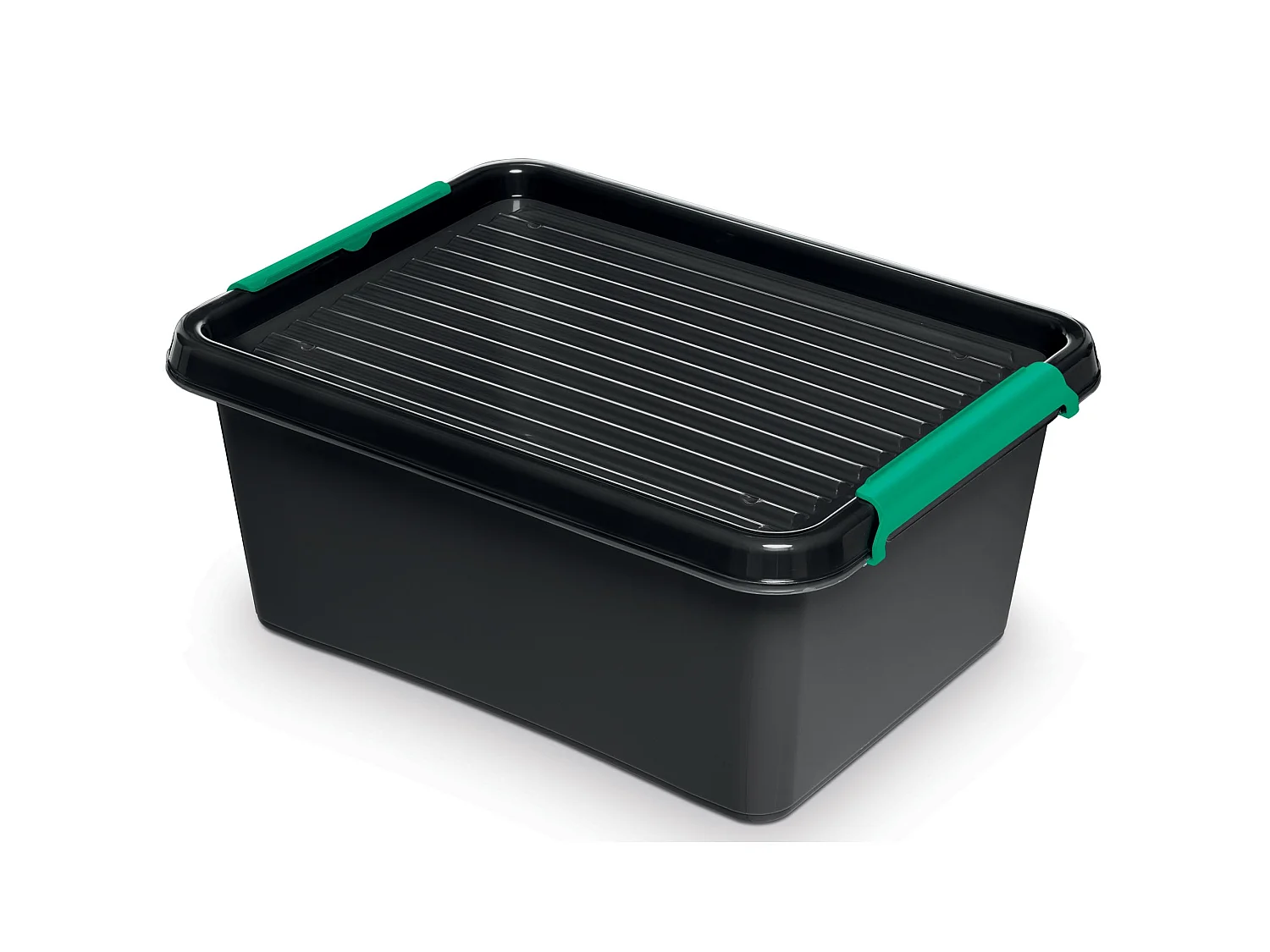 Boîte de rangement fermée en polypropylène noir 39x29x17 cm