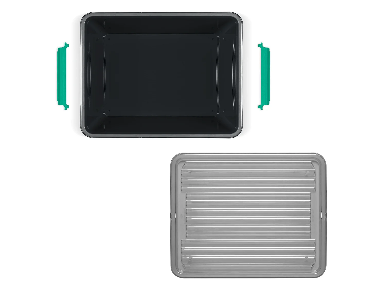 Boîte de rangement fermée en polypropylène noir 39x29x17 cm