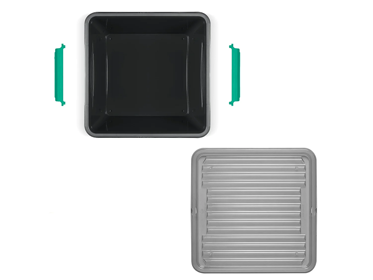 Boîte de rangement fermée en polypropylène noir 39x29x17 cm