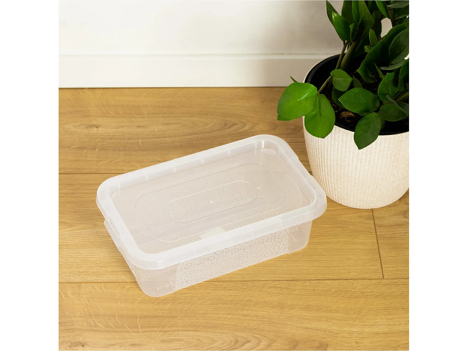 Boîte de rangement en plastique avec couvercle transparente 33x20x10 cm, 4,5 L