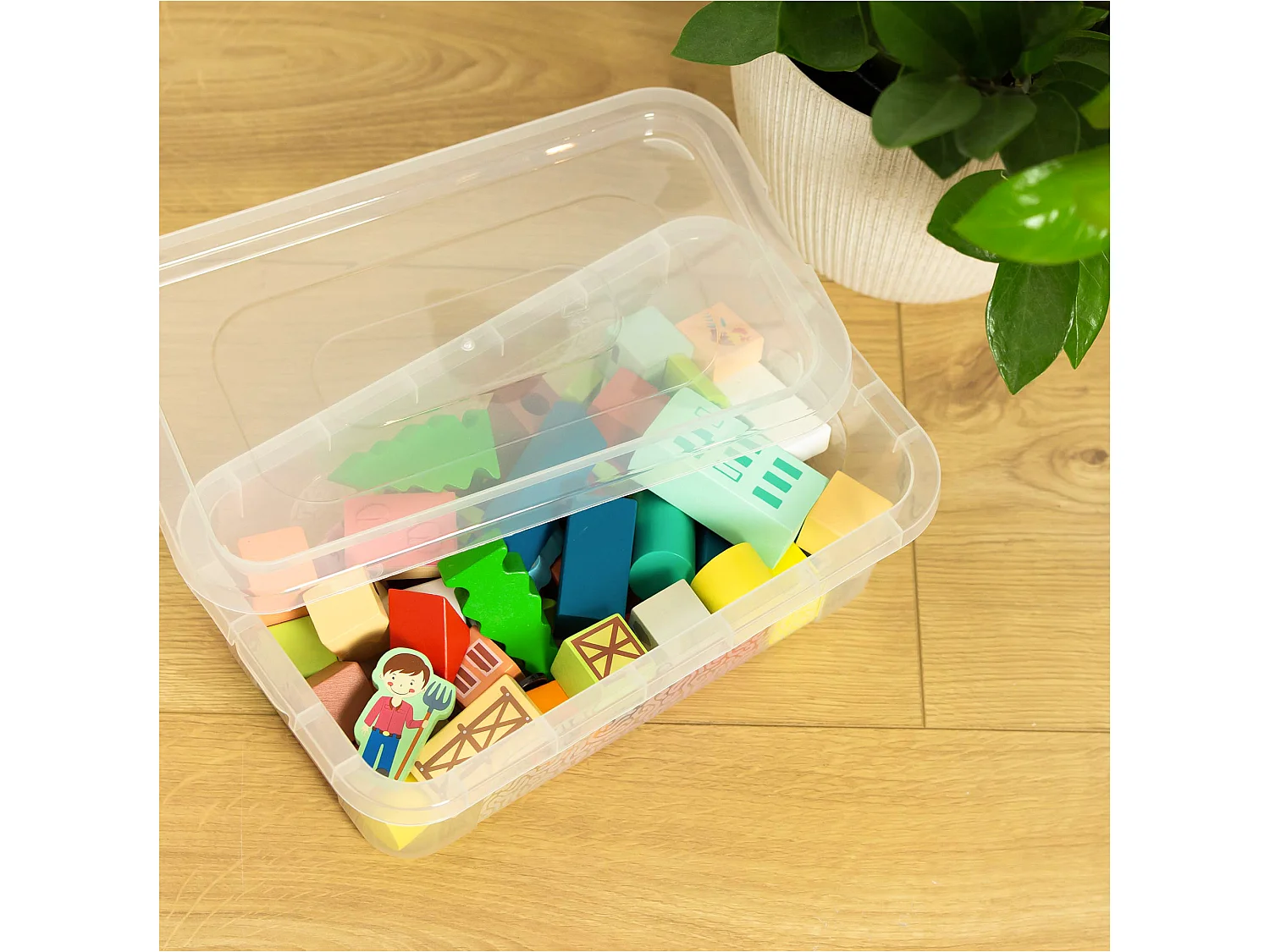 Boîte de rangement en plastique avec couvercle transparente 33x20x10 cm, 4,5 L