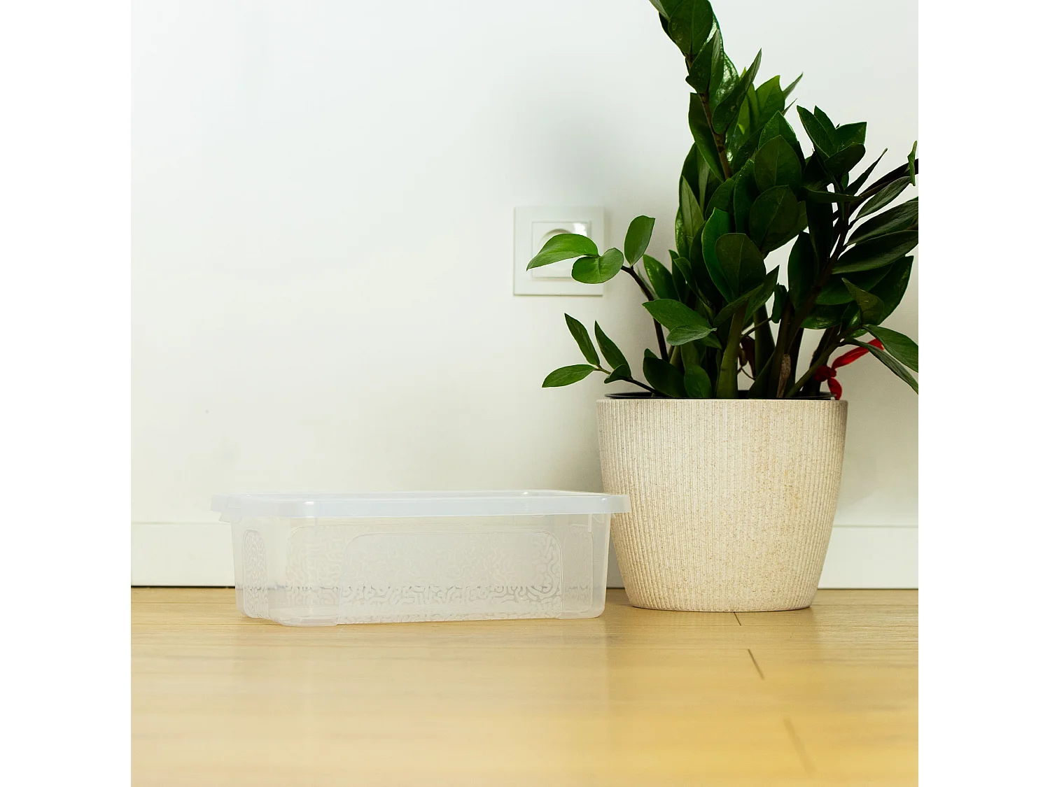 Boîte de rangement en plastique avec couvercle transparente 33x20x10 cm, 4,5 L