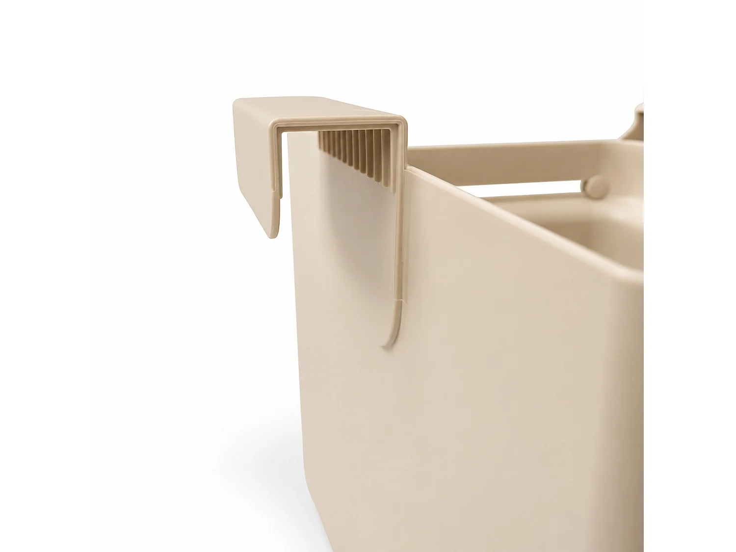 Poubelle de cuisine suspendue pour épluchures plastique beige 21x17x14,5 cm