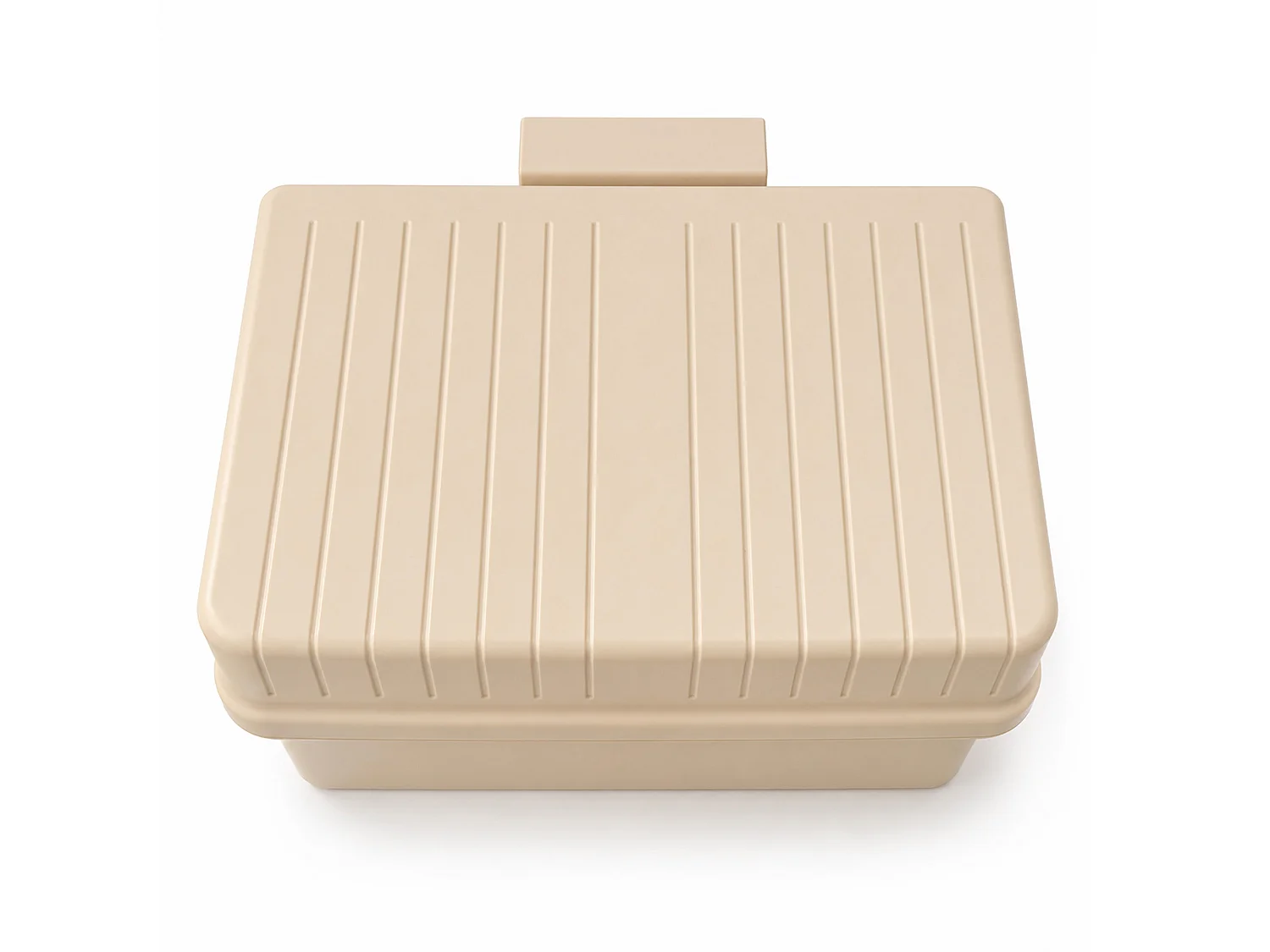 Poubelle de cuisine suspendue pour épluchures plastique beige 21x17x14,5 cm