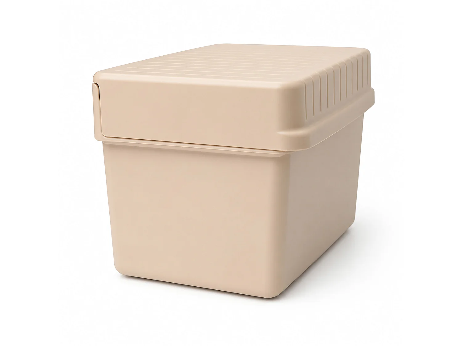 Poubelle de cuisine suspendue pour épluchures plastique beige 21x17x14,5 cm
