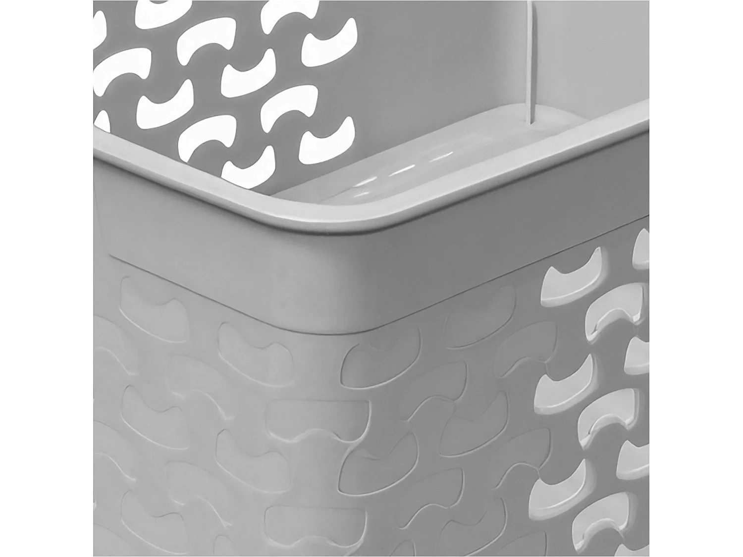 Panier de rangement ajouré en plastique gris clair 33x25,2x14,9 cm