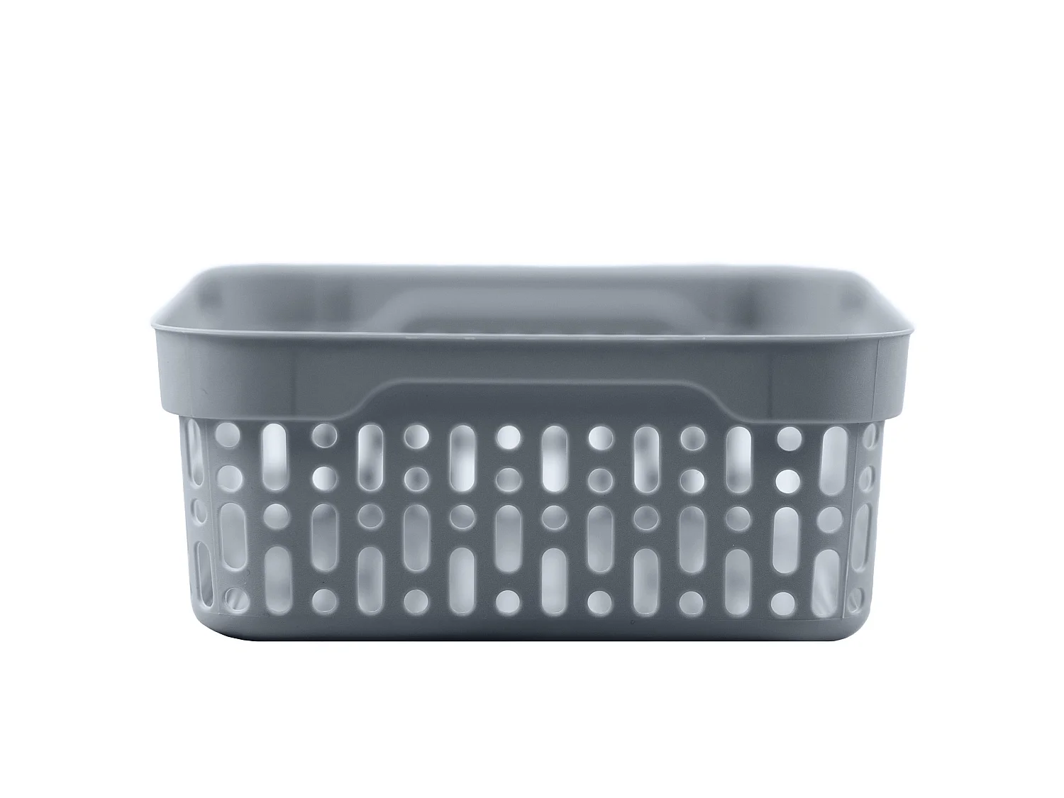Panier ajouré en plastique pour cosmétiques gris 22x14x6 cm