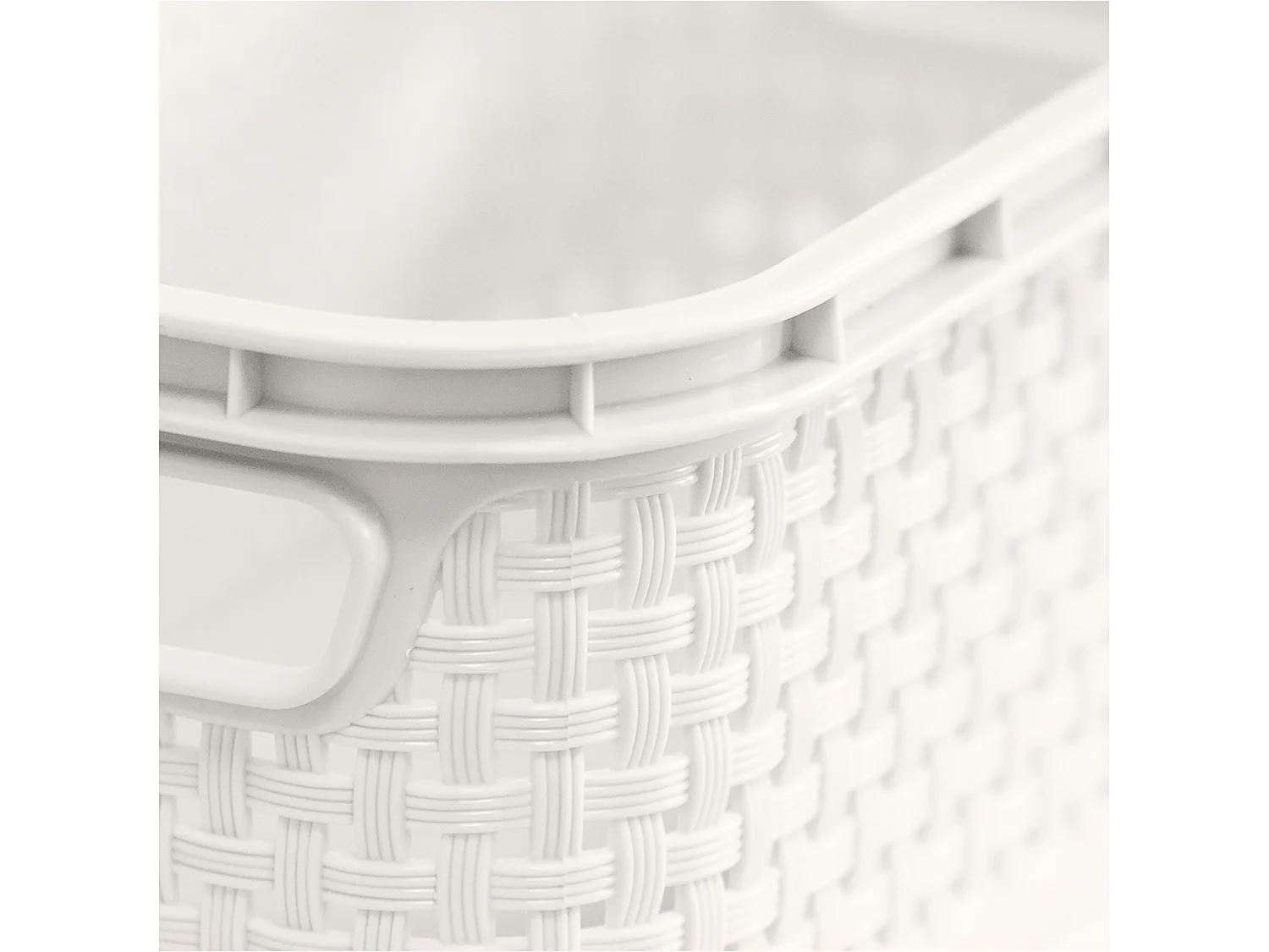 Panier imitation rotin en plastique blanc 1 L 19x11x7,5 cm