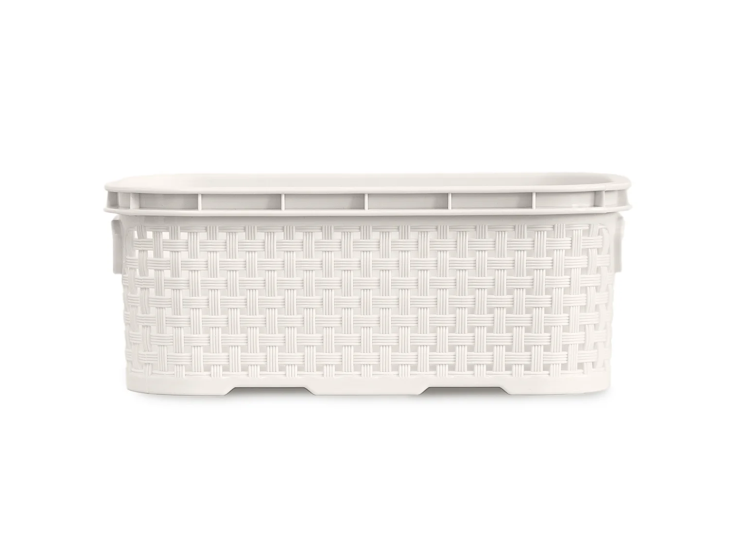 Panier imitation rotin en plastique blanc 1 L 19x11x7,5 cm