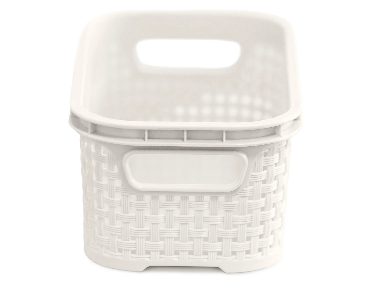 Panier imitation rotin en plastique blanc 1 L 19x11x7,5 cm