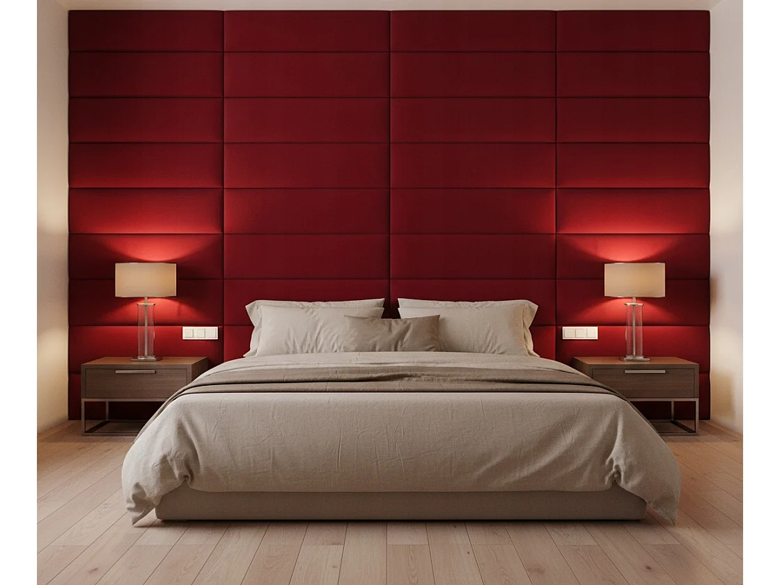 Panneau mural capitonné carré doux en velours Smart Velvet rouge 40x40 cm