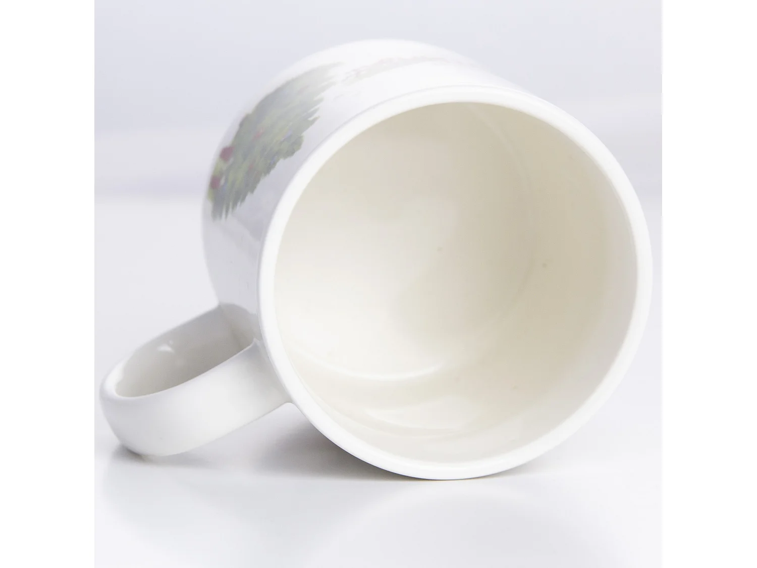 Tazza natalizia in porcellana con stampa gufo bianca 250 ml 8,8x10,3 cm