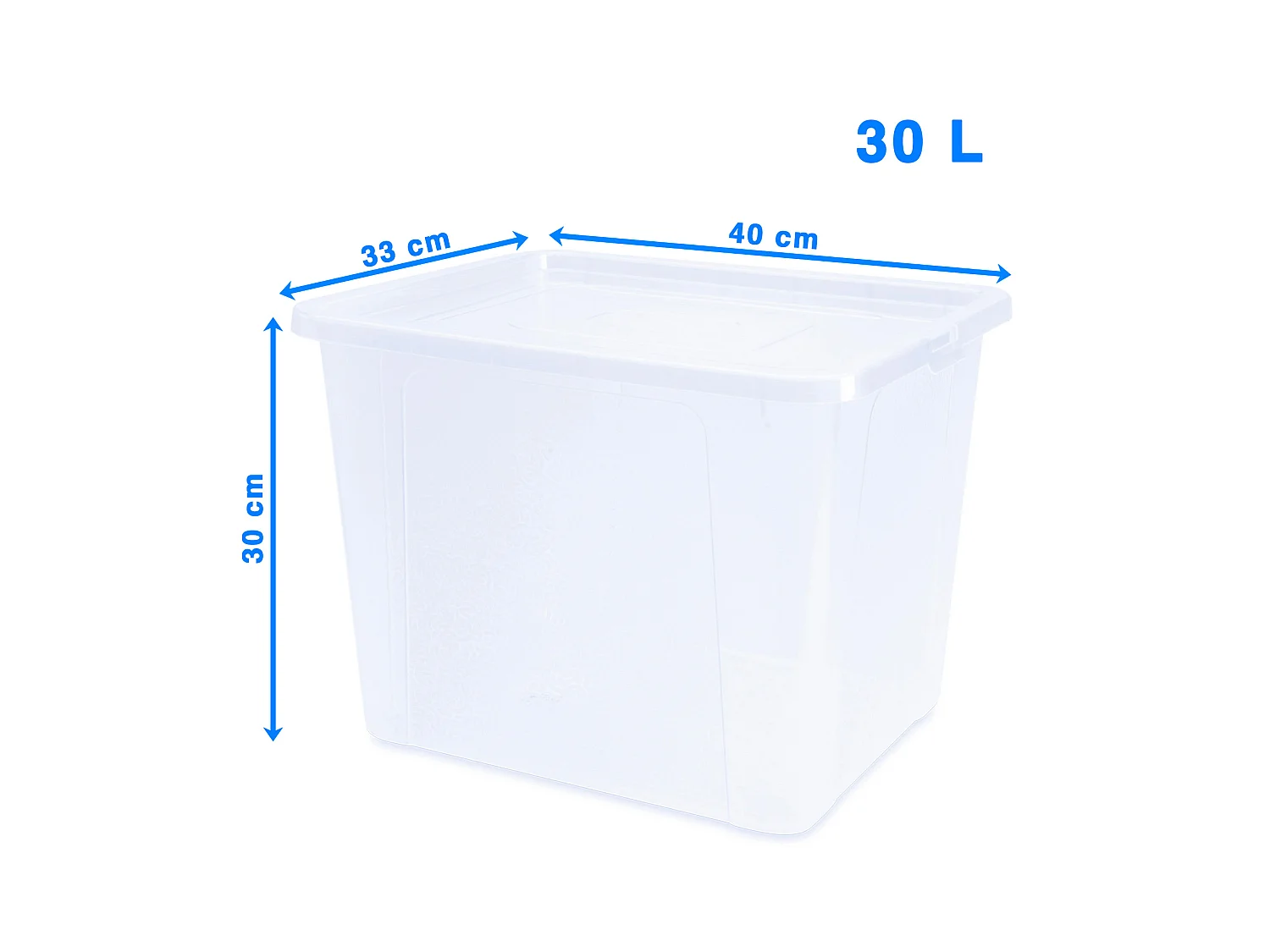 Boîte de rangement avec couvercle en plastique transparent MultiBox 40x33x30 cm, 30 L